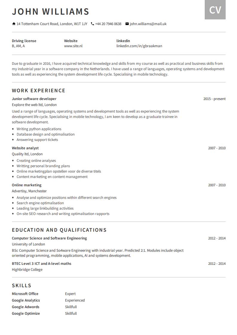 CV Template 4
