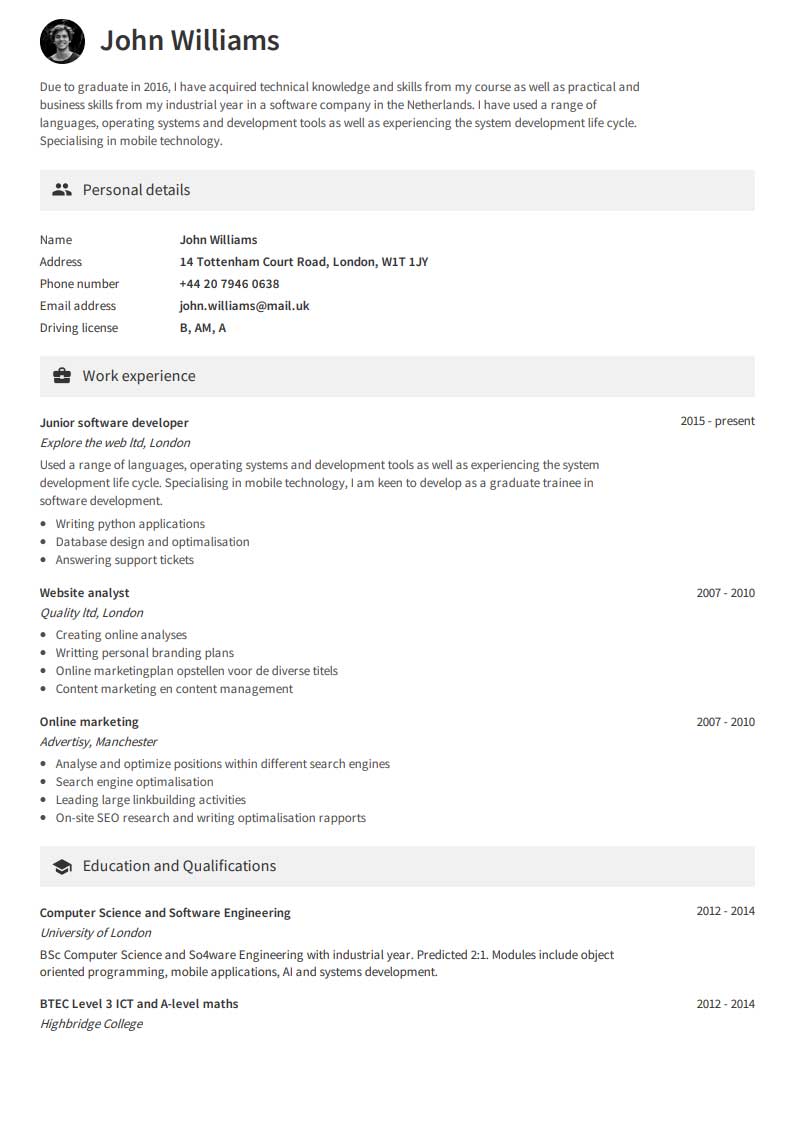 CV Template 9